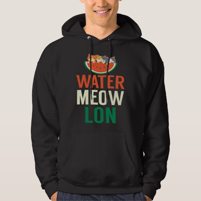 Cute Water Meow Leon Melon With Cats Melon Growers Hoodie (Front)