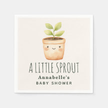 Cute Watercolor A Little Sprout Baby shower