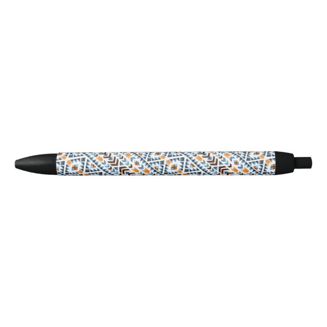 Cute watercolor aztec pattern black ink pen (Front)