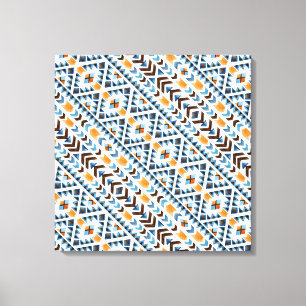 Cute watercolor aztec pattern canvas print