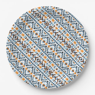 Cute watercolor aztec pattern paper plate