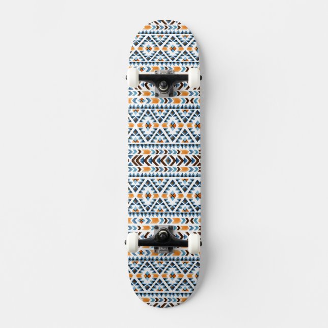 Cute watercolor aztec pattern skateboard (Front)