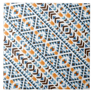 Cute watercolor aztec pattern tile