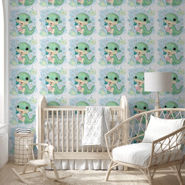 Cute Watercolor Baby Alligator Wallpaper (Kids)