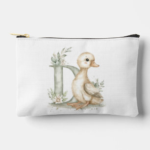 Cute Watercolor Baby Animals with Alphabet Letters Accessory Pouch