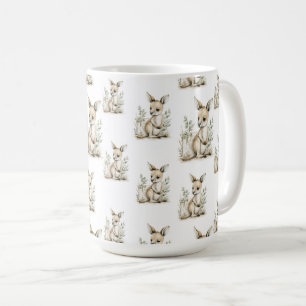 Cute Watercolor Baby Animals with Alphabet Letters Coffee Mug