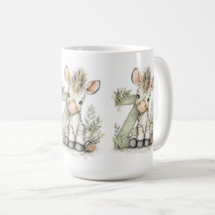 Cute Watercolor Baby Animals with Alphabet Letters Coffee Mug