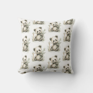 Cute Watercolor Baby Animals with Alphabet Letters Cushion