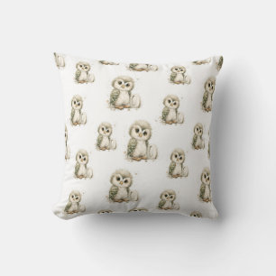 Cute Watercolor Baby Animals with Alphabet Letters Cushion