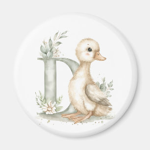 Cute Watercolor Baby Animals with Alphabet Letters Magnet