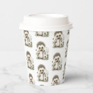 Cute Watercolor Baby Animals with Alphabet Letters Paper Cups