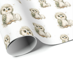 Cute Watercolor Baby Animals with Alphabet Letters Wrapping Paper