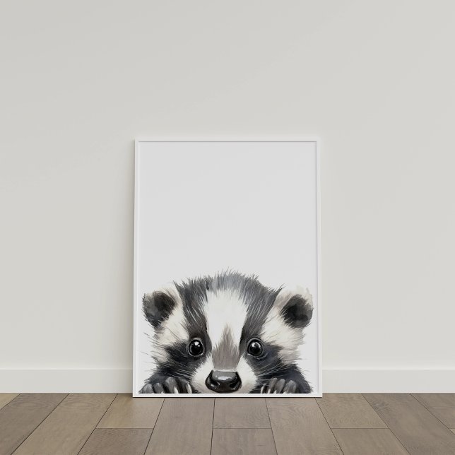 Cute Watercolor Baby Badger Nursery Decor (Cute Watercolor Baby Badger Nursery Decor)