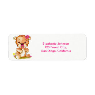 Cute Watercolor Baby Bear Girl