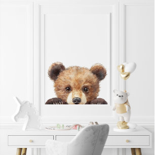 Cute Watercolor Baby Bear Nursery Decor