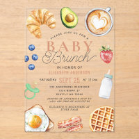 Cute Watercolor Baby Brunch Baby Shower
