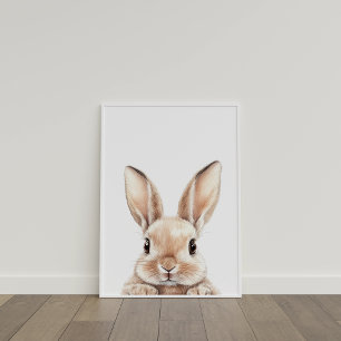 Cute Watercolor Baby Bunny Nursery Decor