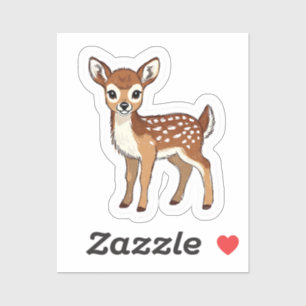 Cute Watercolor Baby Deer Fawn Sticker