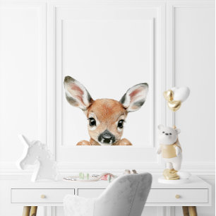 Cute Watercolor Baby Deer Nursery Decor