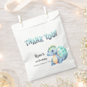 Cute Watercolor Baby Dinosaur 1st Birthday Favour Bags
