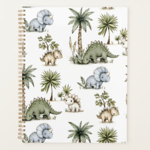 Cute Watercolor Baby Dinosaurs Planner