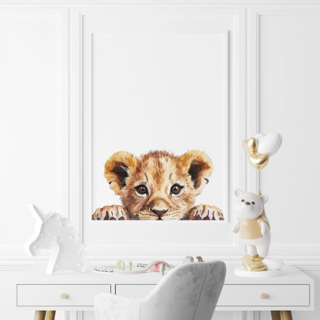 Cute Watercolor Baby Lion Nursery Decor (Cute Watercolor Baby Lion Nursery Decor)