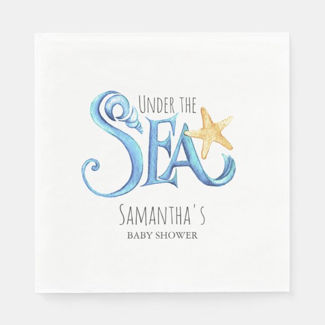 Cute Watercolor Baby Shower Paper  Napkin (Front)