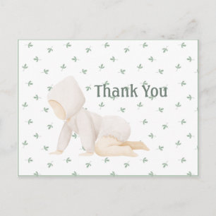 Cute Watercolor Baby Simple Thank You Postcard