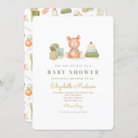 Cute Watercolor Baby Toys Baby Shower