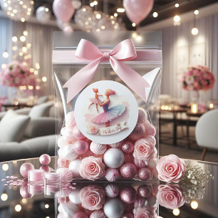 Cute Watercolor Ballerina Mum Round Sticker