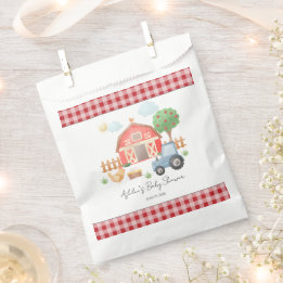 Cute Watercolor Barn Farm Animals Baby Shower Favour Bags