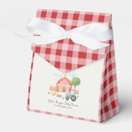 Cute Watercolor Barn Farm Animals Baby Shower Favour Box