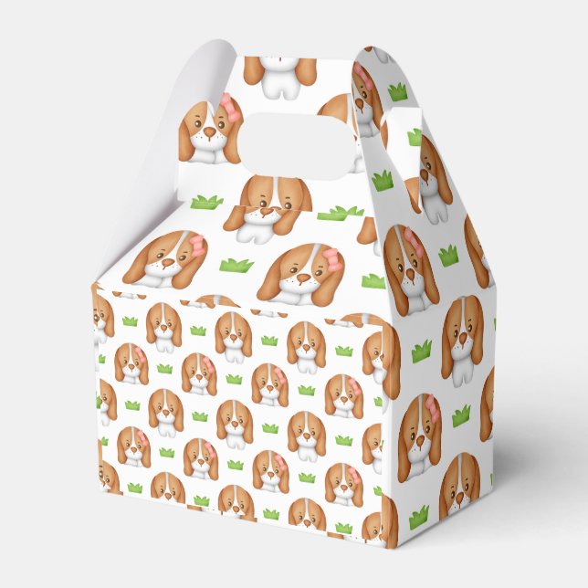 Cute Watercolor Beagle Dog Favour Box (Front Side)