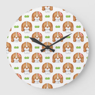 Cute Watercolor Beagle Dog Wall Clock