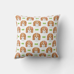 Cute Watercolor Beagle Dog Wall Clock Cushion