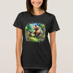 Cute Watercolor Bear and Cub T-Shirt