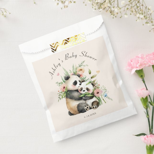  Cute Watercolor Bears & Flowers Baby Shower Favour Bags (Sealed)