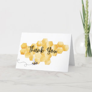 Cute Watercolor Bee Thank You Card 