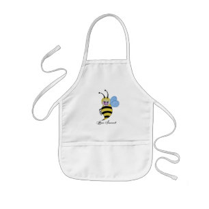 Cute Watercolor Bee With Happy Smile Kids Apron