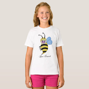 Cute Watercolor Bee With Happy Smile T-Shirt