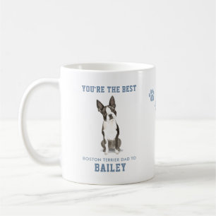 Cute Watercolor Best Boston Terrier Dog Dad Photo Coffee Mug