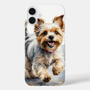 CUTE WATERCOLOR BIEWER TERRIER PUPPY DOG iPhone 16 PLUS CASE