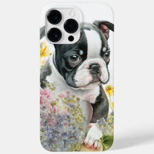 CUTE WATERCOLOR BLACK & WHITE BOSTON TERRIER Case-Mate iPhone 14 PRO MAX CASE