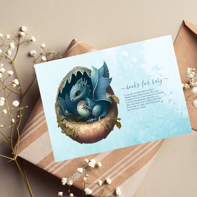 Cute Watercolor Blue Dragon Baby Shower Invitation (Creator Uploaded)