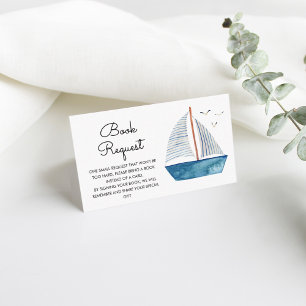 Cute Watercolor Boat Nautical Baby Shower  Enclosure Card