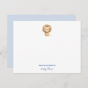 Cute watercolor Boho Lion Baby Boy Thank You Card