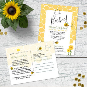 👶🐝Cute Watercolor Bumble Bee Budget Baby Shower Postcard