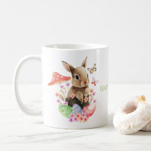 Cute Watercolor Bunny And Easter Eggs Coffee Mug