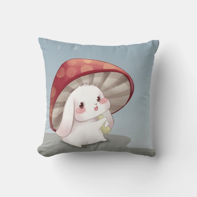 Cute Watercolor Bunny Cushion (Front)
