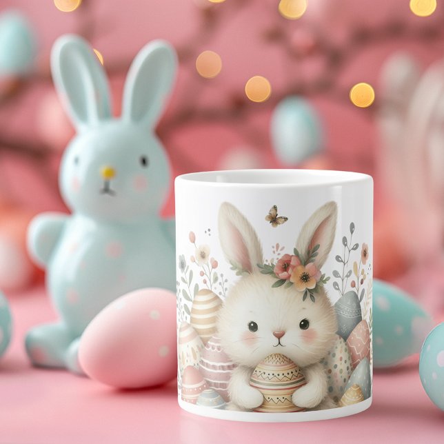 Cute watercolor Bunny Easter  Large Coffee Mug (Cute watercolor Bunny Easter Large Coffee Mug)